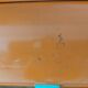 Vintage orange bread hutch