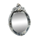 Antique Oval Beveled Mirror with Baroque Carved Wood Frame