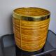 XL basket in rattan and brass, Italy, 1970, 36cm Diam