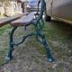 Old garden bench with cast iron feet