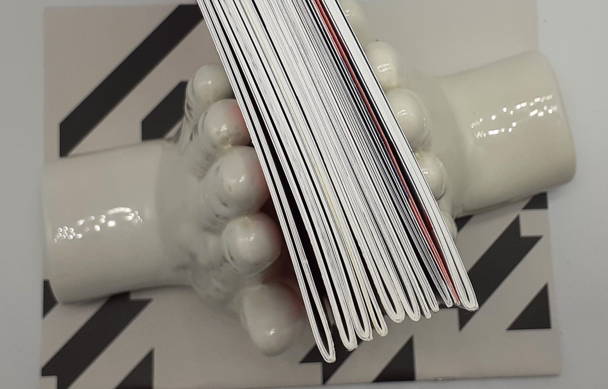 White ceramic bookends, 1980