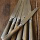 Lot 12 old knives handle wood fontenille 1034 drop viroles