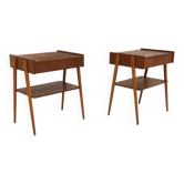Set de 2 tables de chevet en teck, Carlström, Suède, 1960