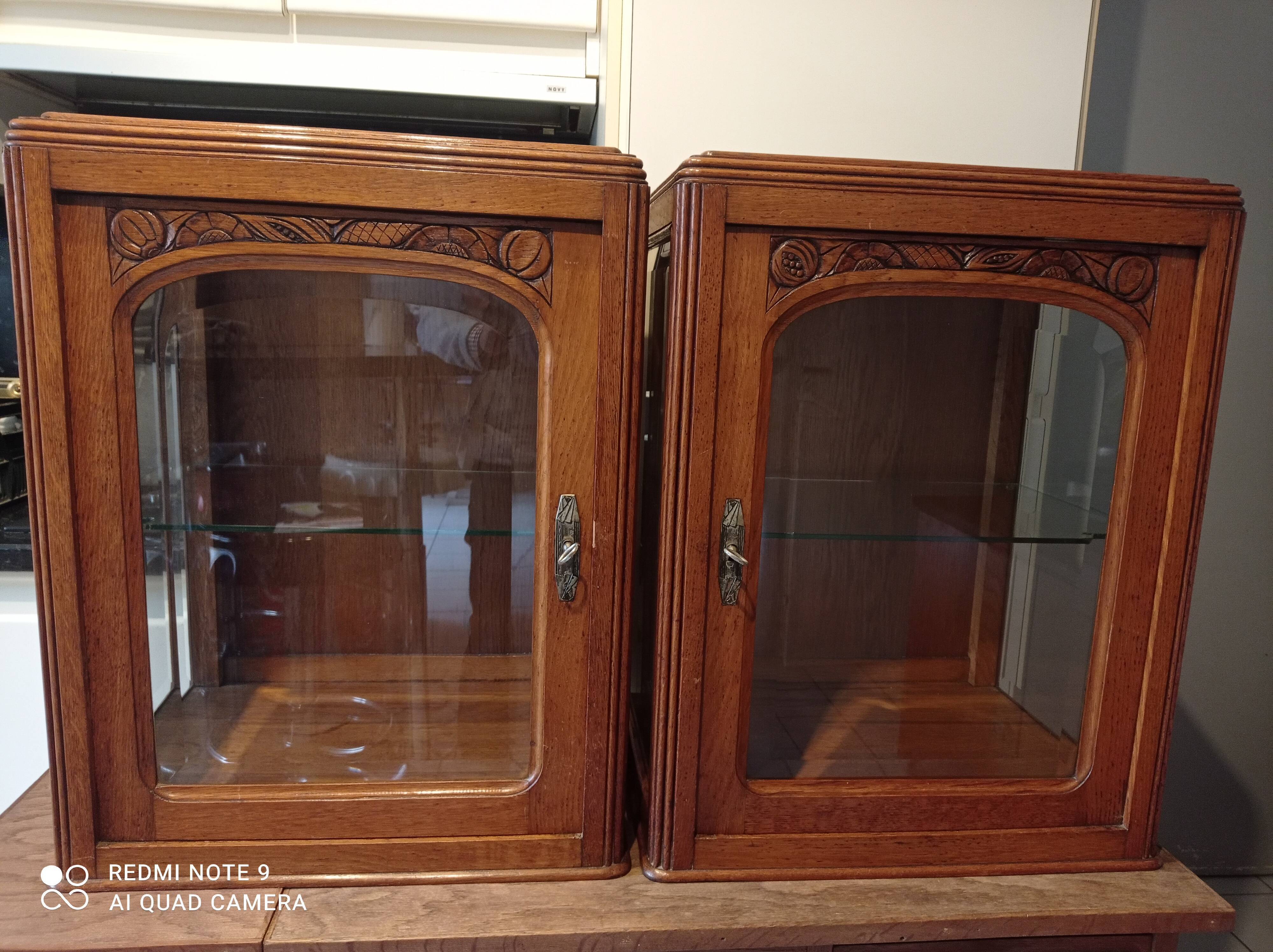 Pair of art deco showcases