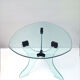 Table basse en cristal biseauté avec joints en bois années 1950