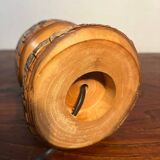 Solid wood bark lamp base