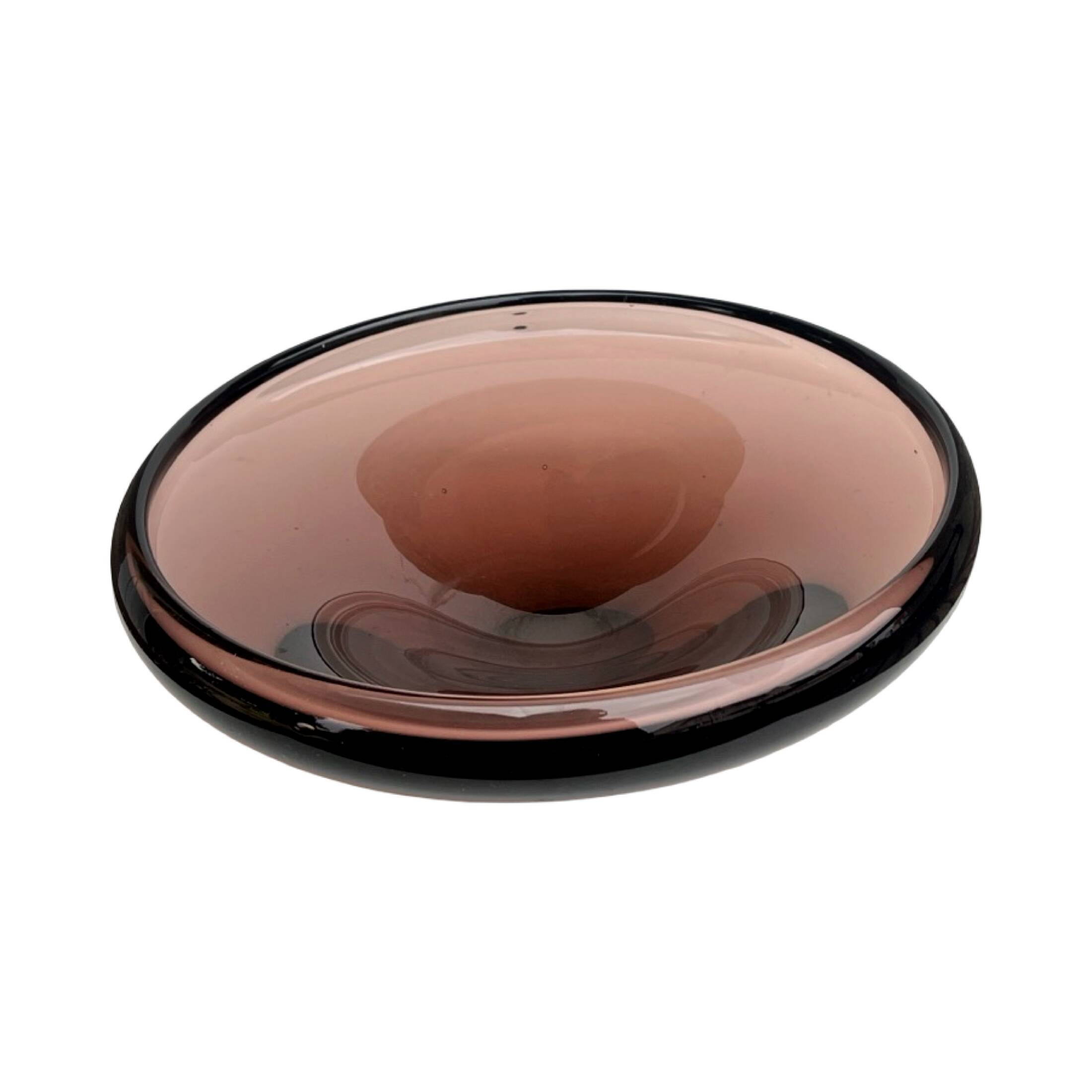 Ashtray decorative bowl designed by M. Klinger Železný Brod Sklo Czech 1960