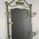 Wall console with mirror, wrought iron and marble, 20th century