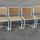Set of 4 Cesca b32 model chairs in white dining chair