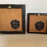 Pair of mini oil painting frames on isorel flowers by Magda Verschaeve