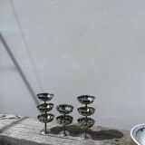 8 silver-plated metal cups 1970