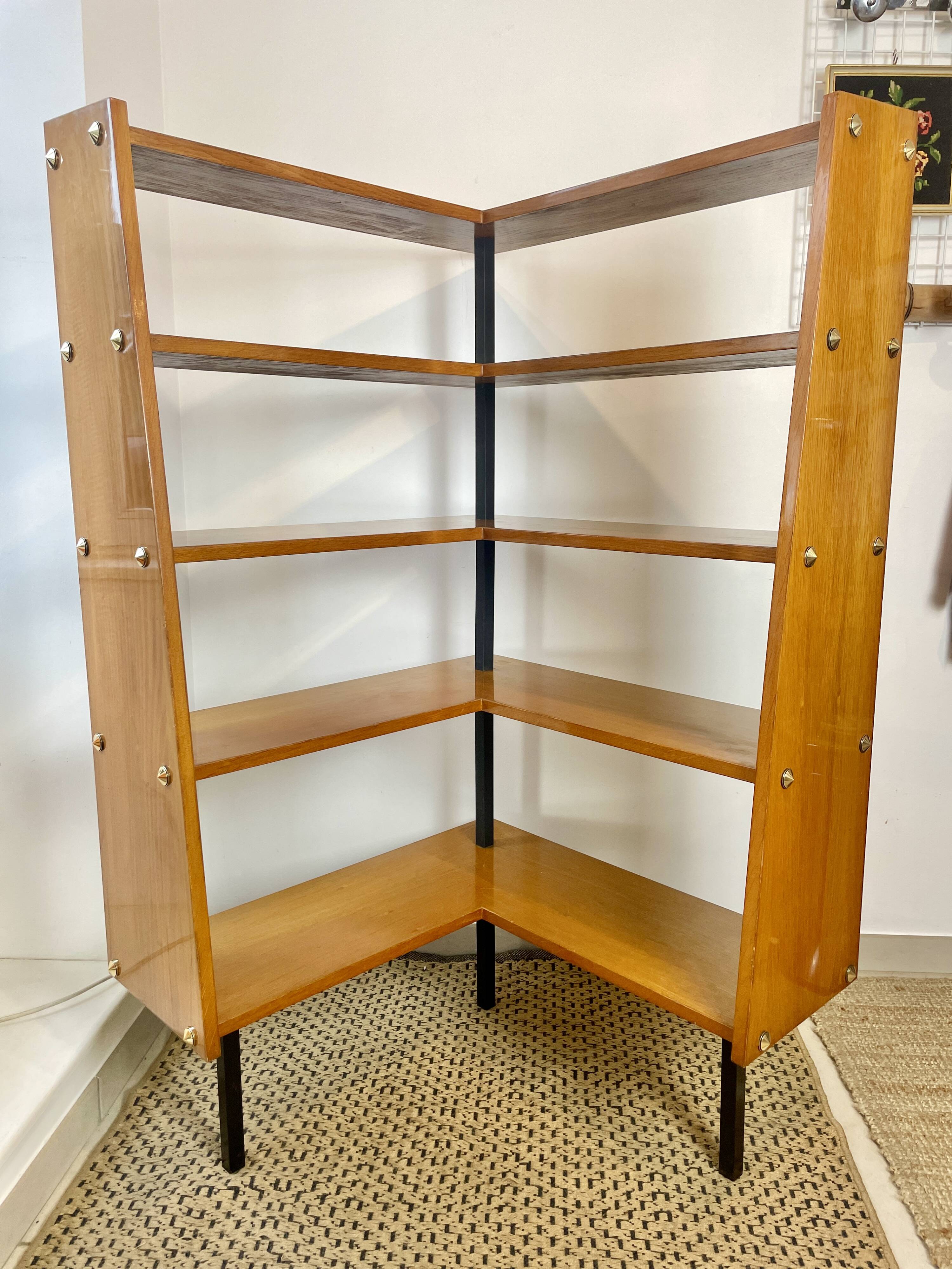 Bibliothèque d'angle années 50