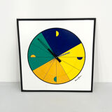 Large colorful Italian clock, 1980s