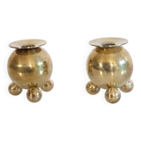 Pair of Scandinavian brass candlesticks 1970