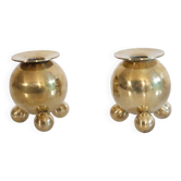 Pair of Scandinavian brass candlesticks 1970