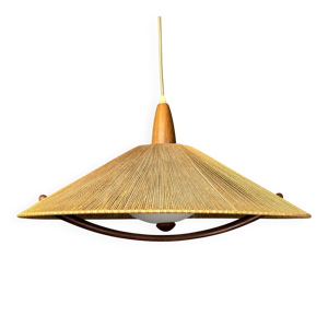 Grand pendentif en teck - corde