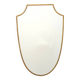 Vintage Brass Shield Shaped Wall Mirror, Italy