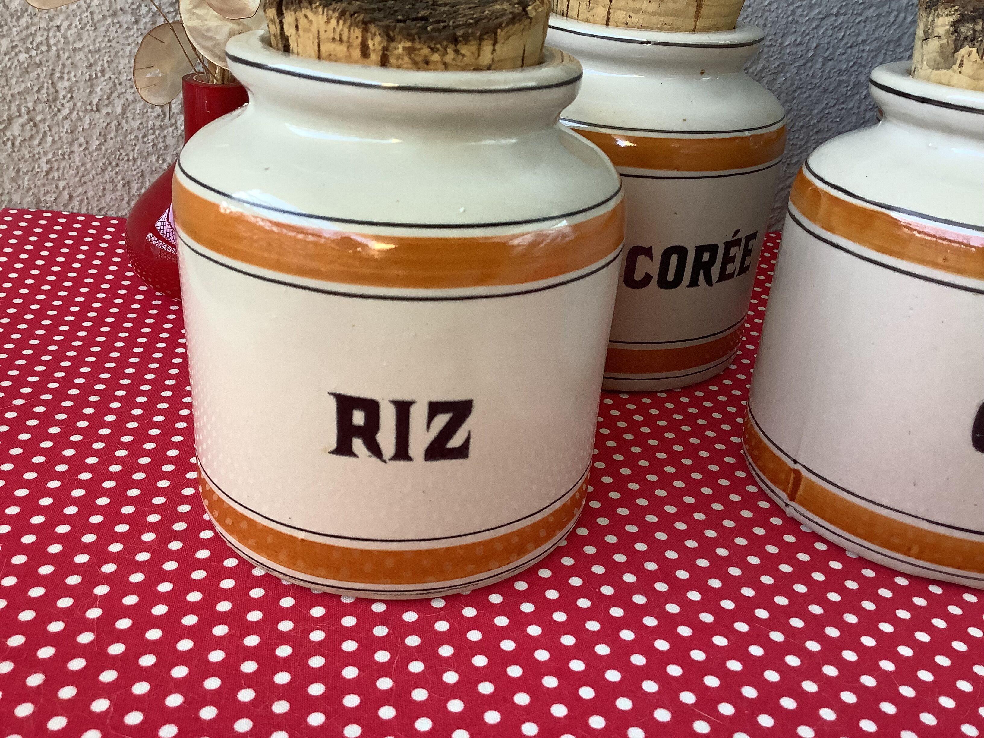 Stoneware pots LML Limoges shabby chic