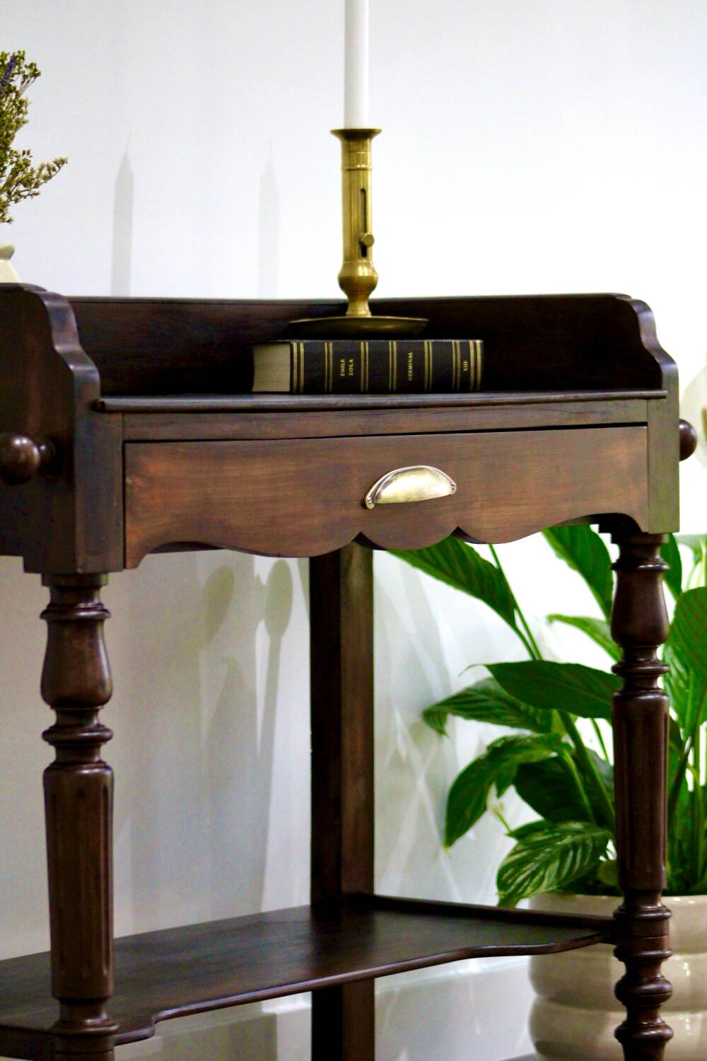 Solid wood serving cart