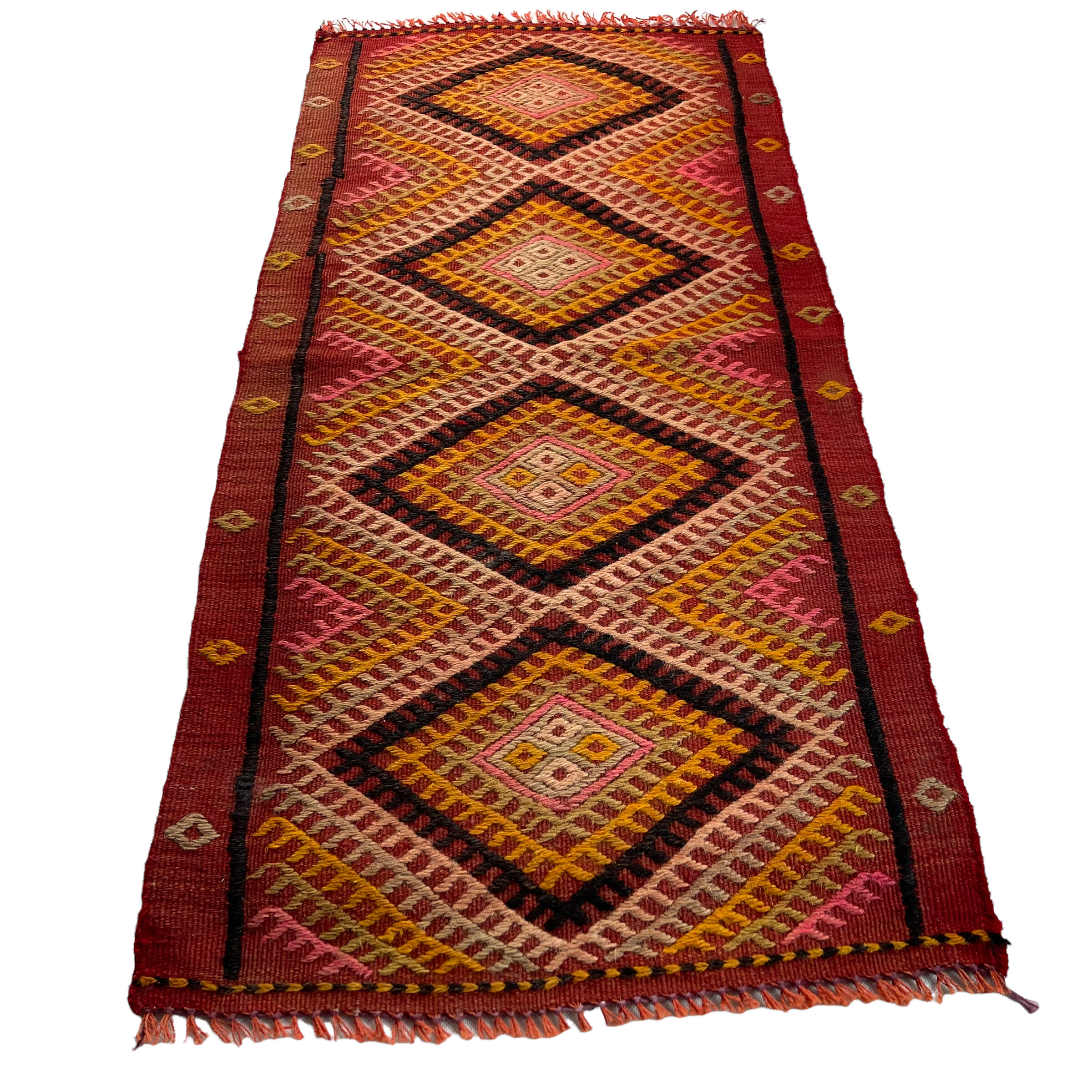 Vintage turkish kilim rug , 95 x 46 cm