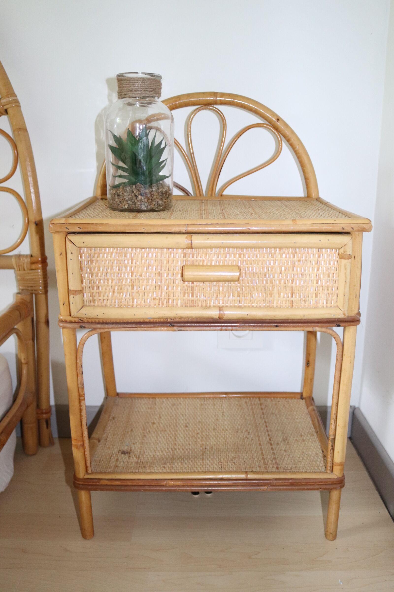 Chevet rotin vintage