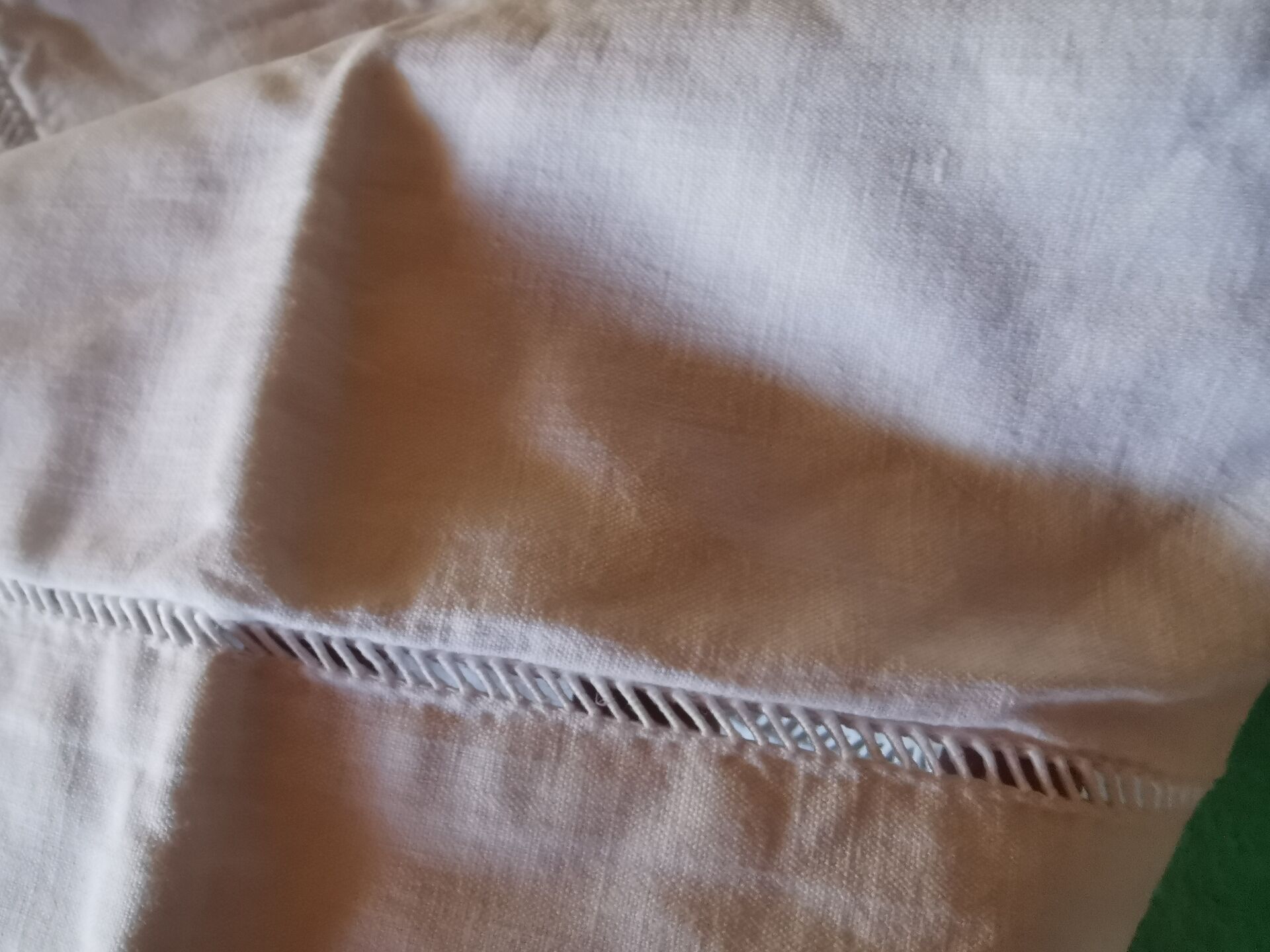 Pair of antique linen pillowcases with monogram