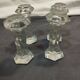 Set of 4 old molded glass knife holders
