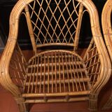 Paire de fauteuils en rotin