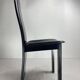 Post modern Memphis high back black leather stitched organic dining chairs, set of 6. Italy, 1980s