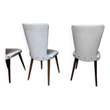 Set of 6 Baumann Essor model chairs in white imitation leather
