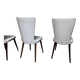 Serie de 6 chaises Baumann modèle Essor en simili cuir blanc