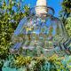 Vintage glass suspension in slightly purple color