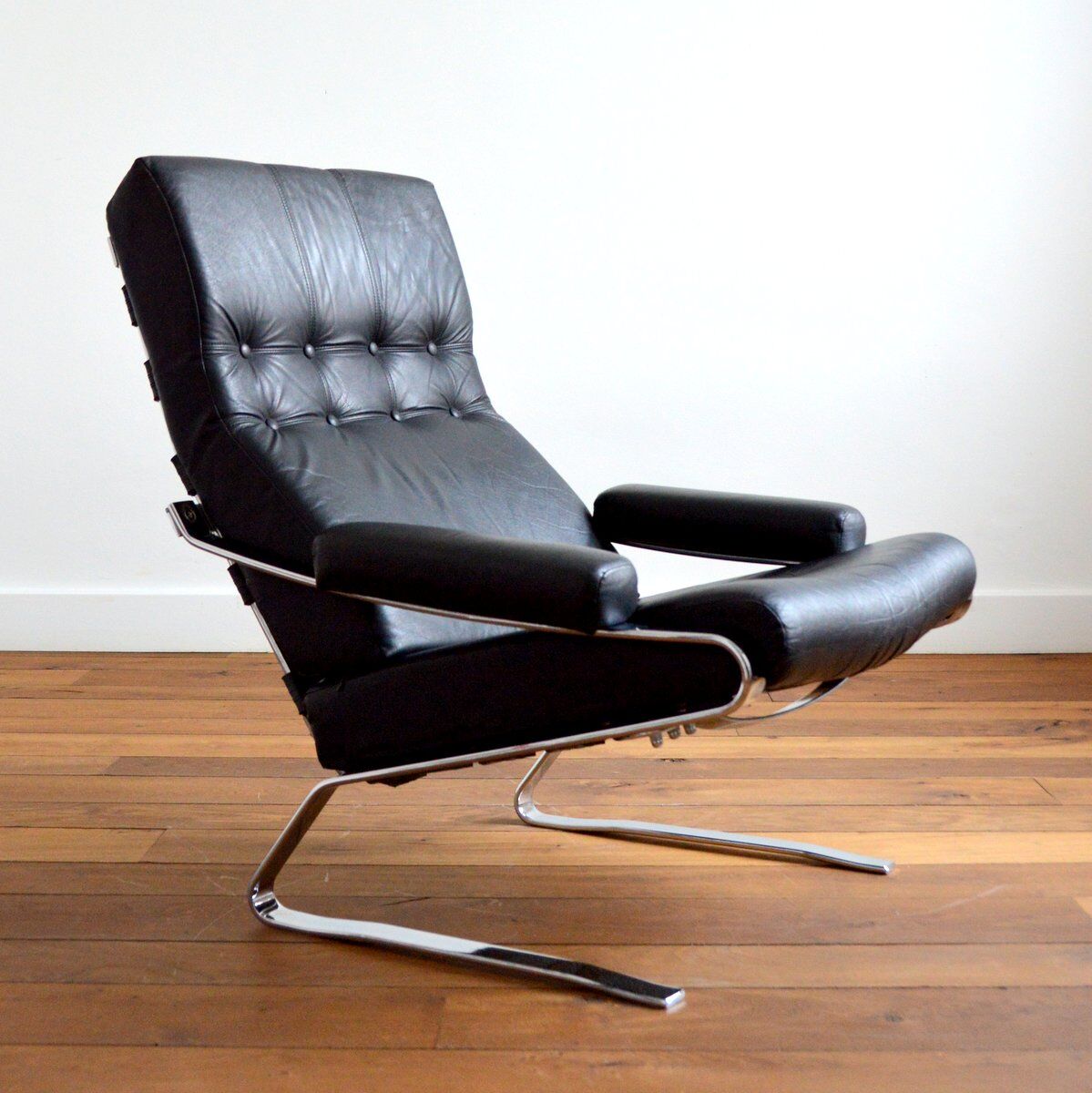 Leather lounge armchair by Reinhold Adolf for horn, 1960s