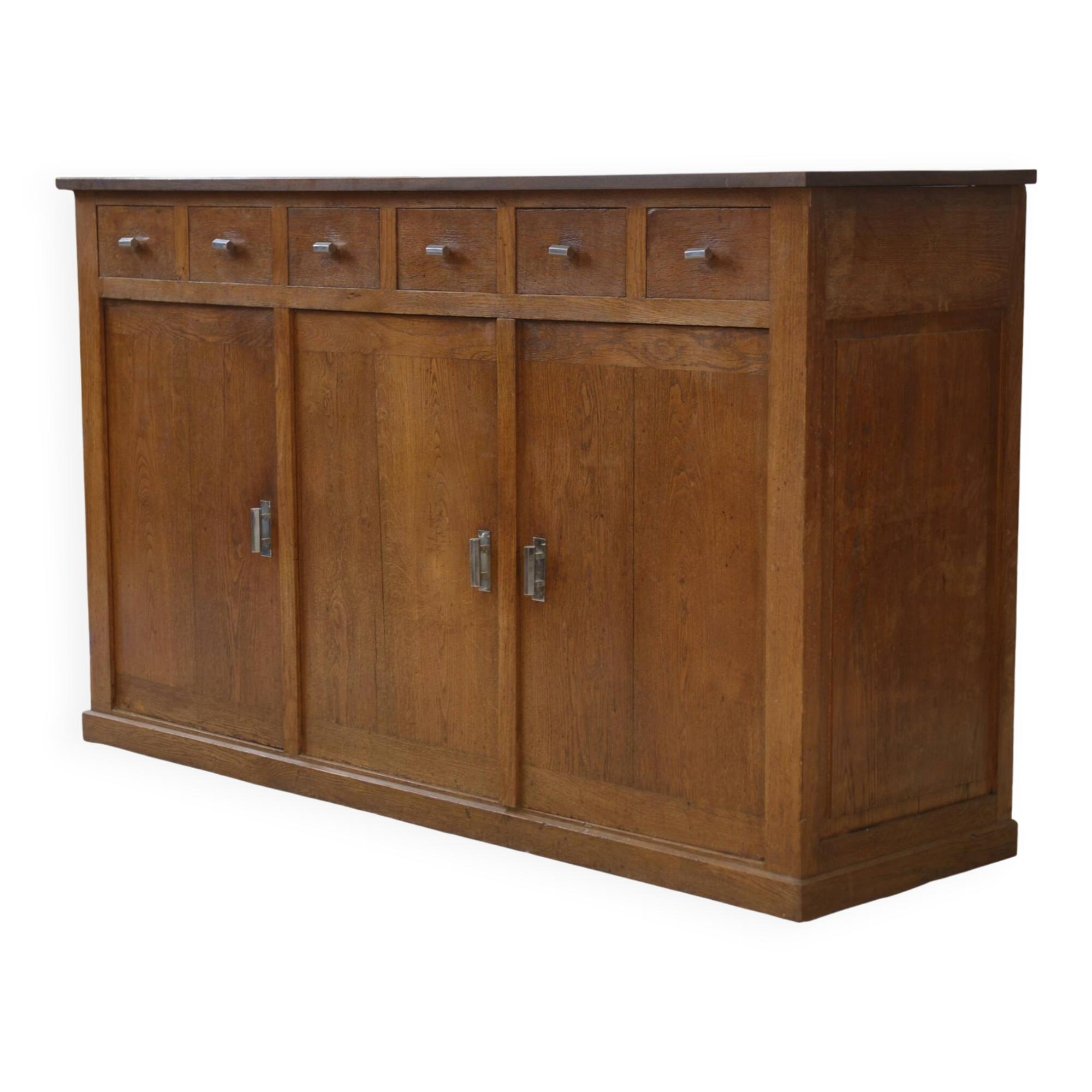 Buffet Art Déco moderniste en chêne massif 1940’s
