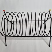 Magazine holder, vinyl holder "spring" in vintage metal, 30 cm