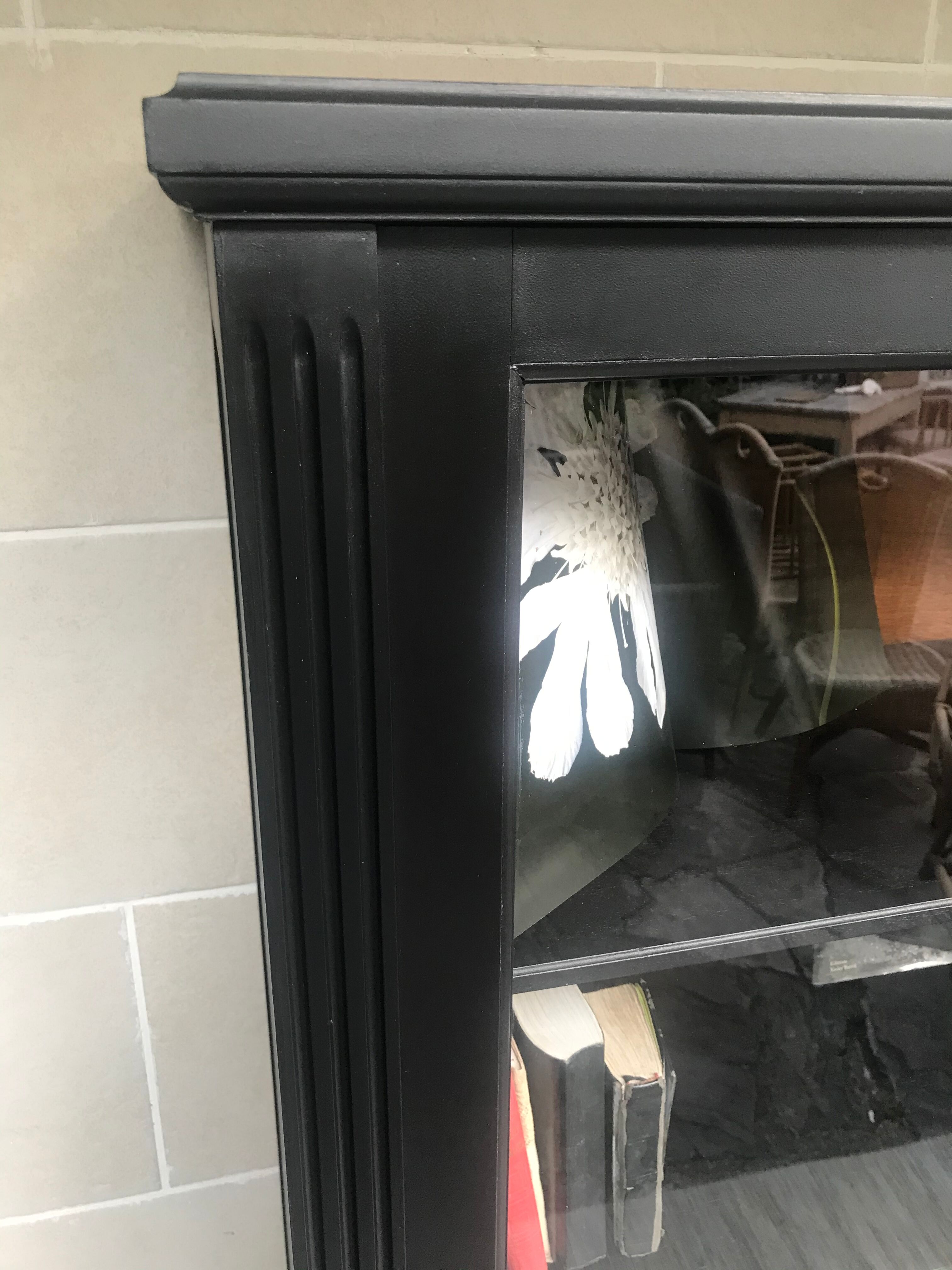 Showcase cabinet of curiosities black and wood