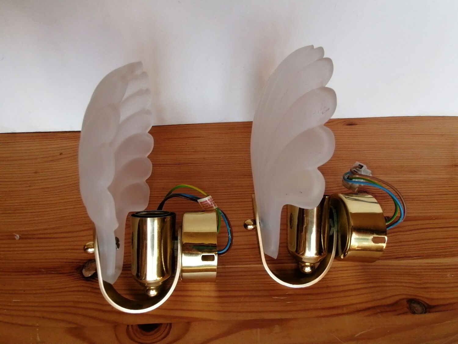 Pair of Deknudt shell wall lights