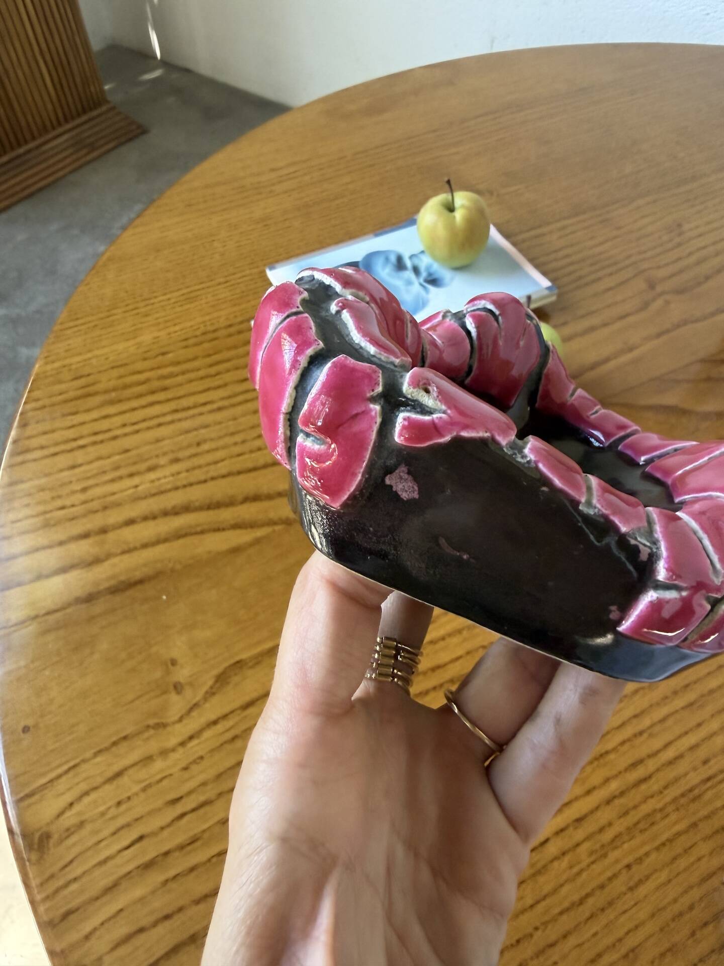 Fatlava style ashtray Vallauris pink
