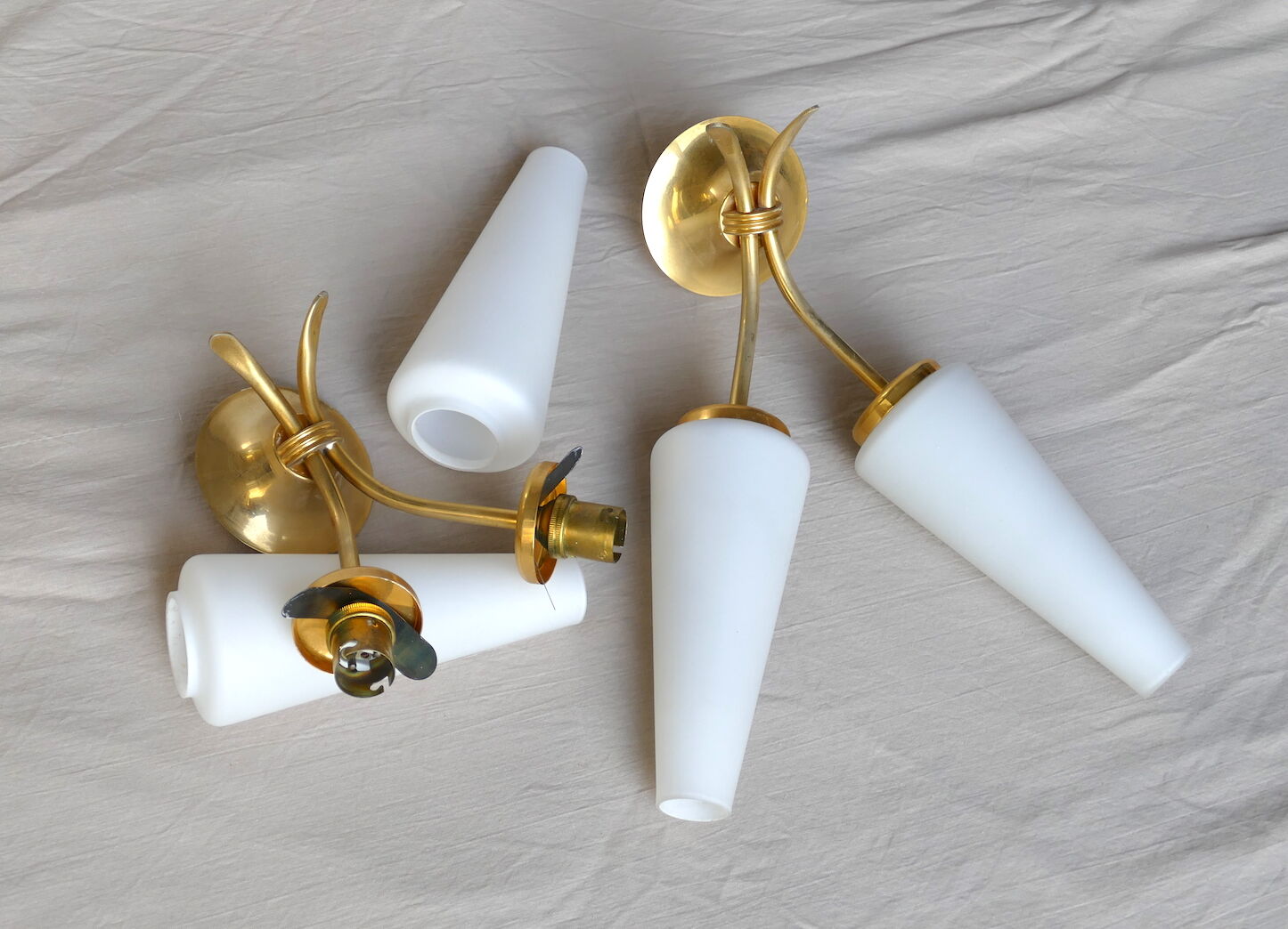 Pair of 2 lights of modernist style 1950