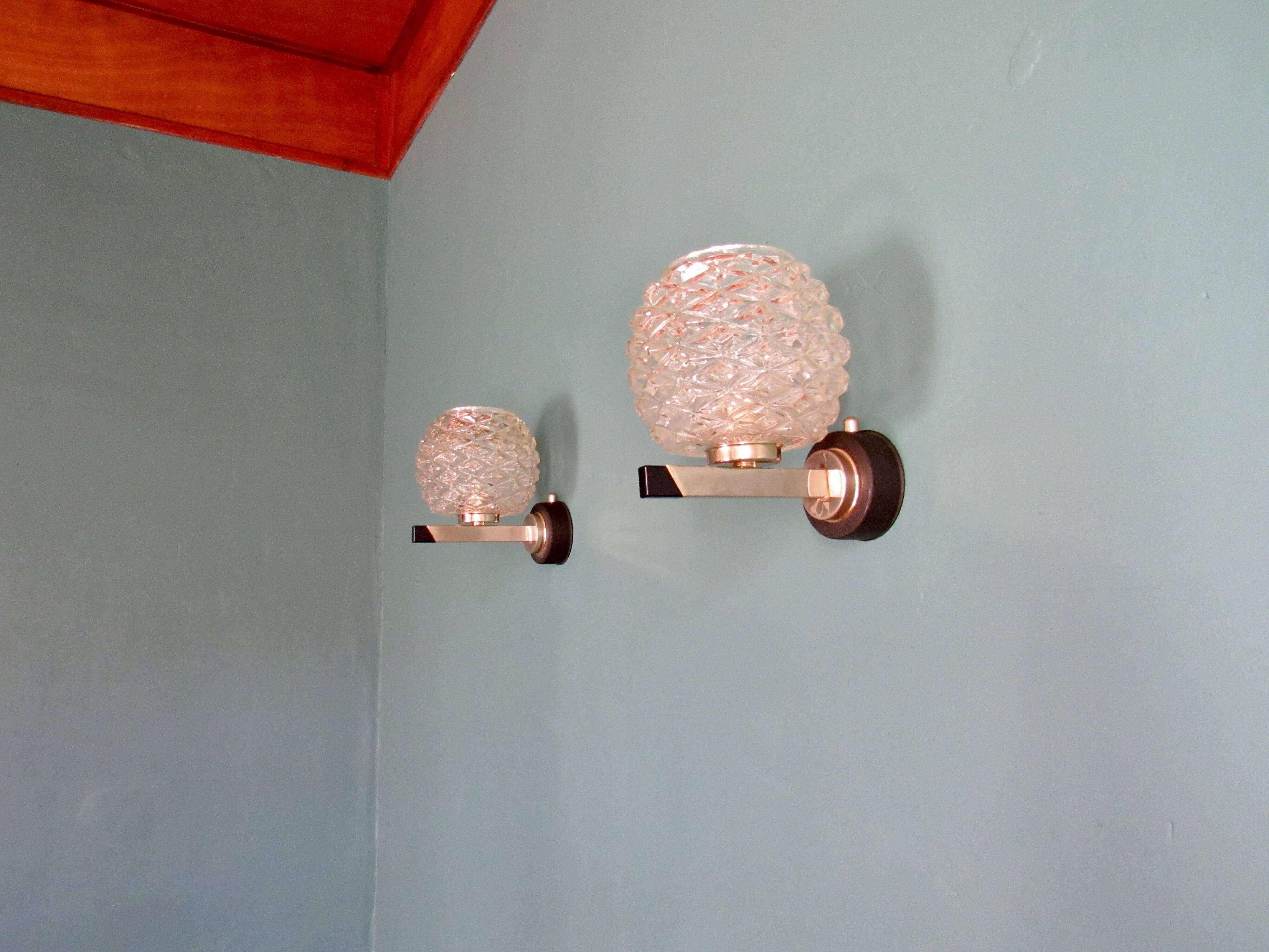 Paire d'appliques murales forme ananas