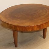 Vintage brutalist solid wood coffee table, 1960s