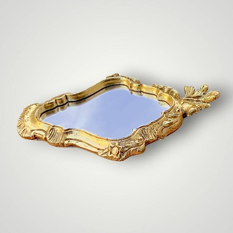 Small gold wall mirror – vintage rococo style