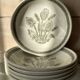 Lot of 6 deep plates with thistles