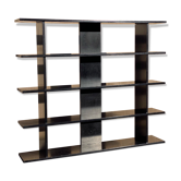 Bookcase, in black lacquered wood, Italian design from 1970