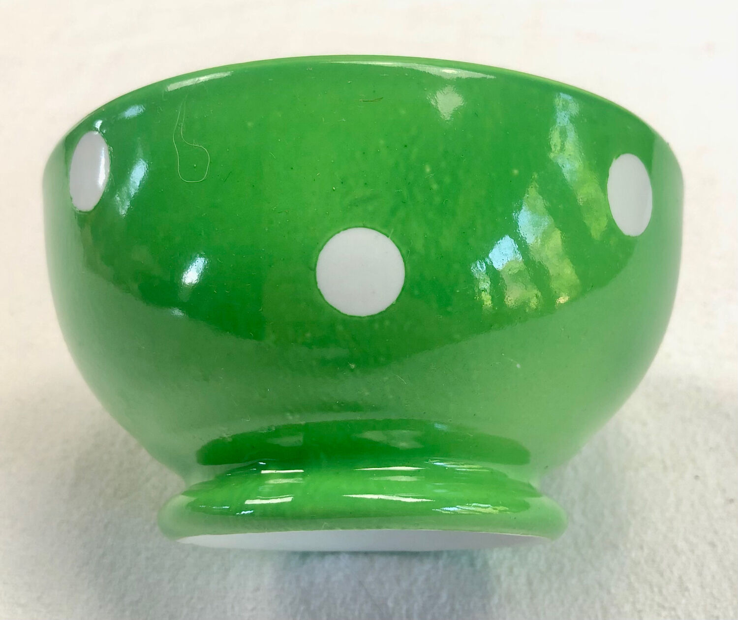 Bol vert pois blancs porcelaine Longchamp