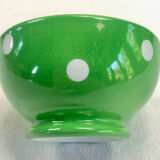 Bol vert pois blancs porcelaine Longchamp