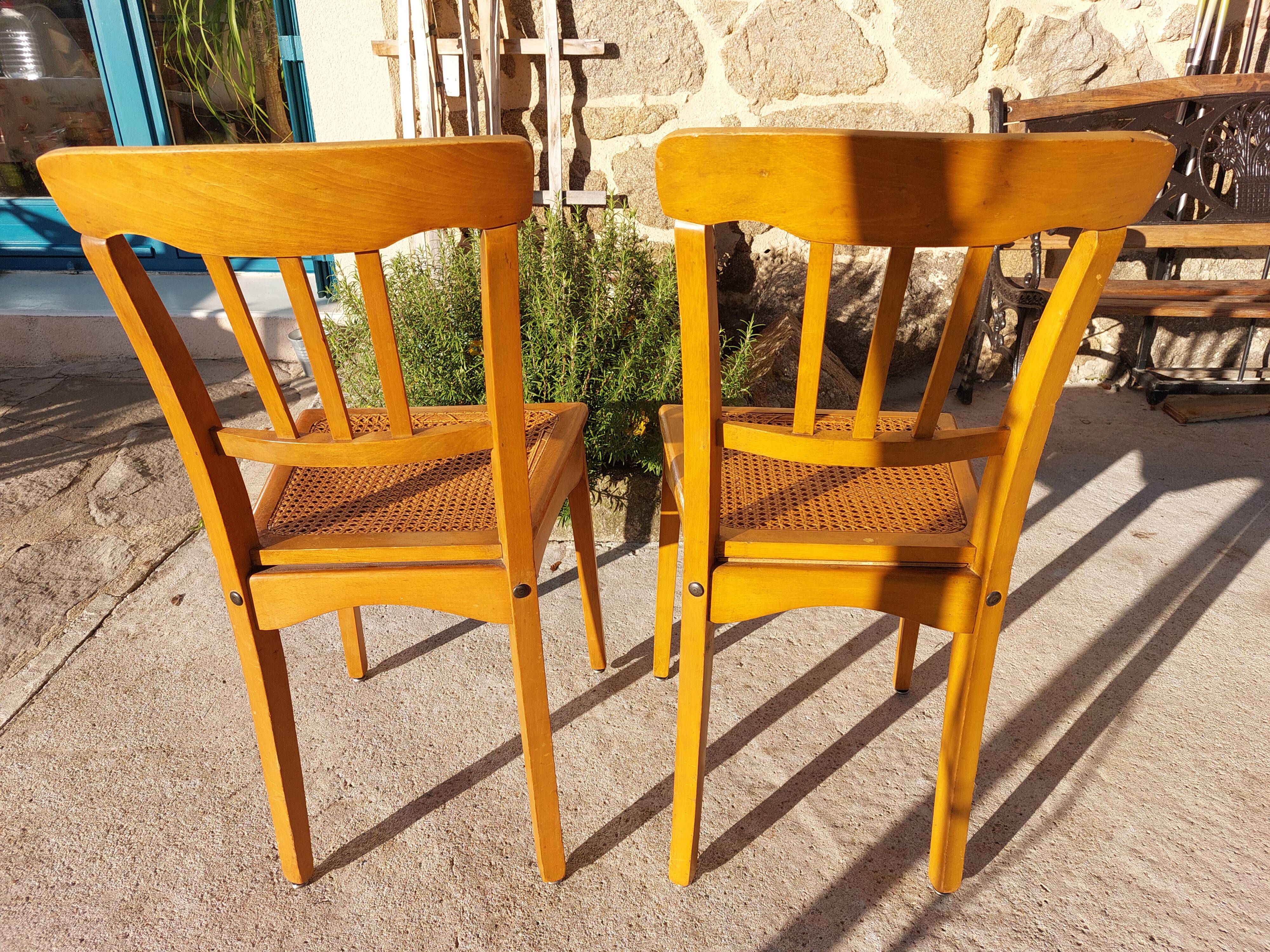 pair of caned chairs, Stella brand