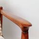 Mid-century modern armchair in coral red jacquard by E. Homa