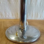 Table lamp in Bauhaus style with chrome metal and opaline globe - mid 20th century.