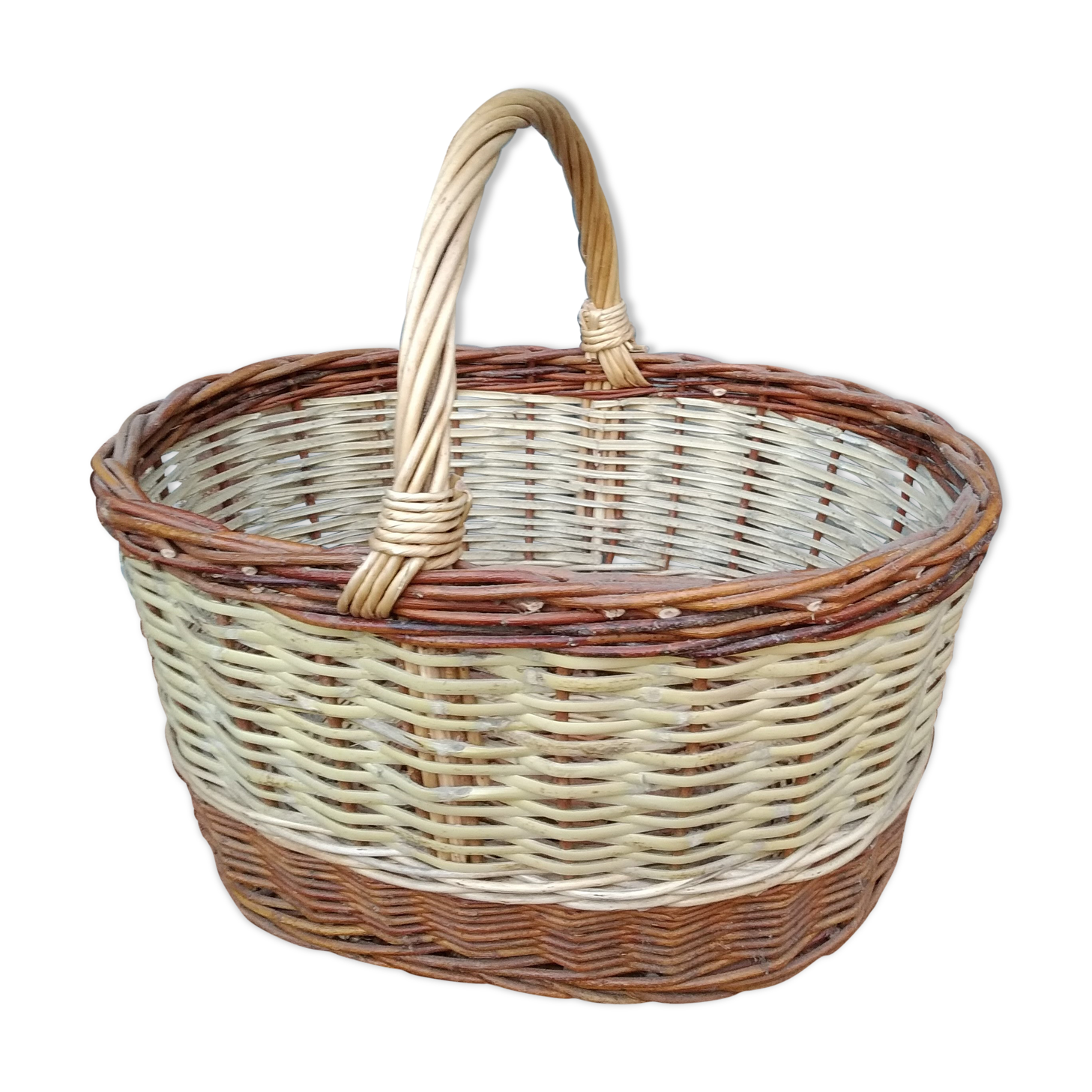 Wicker and cane basket
